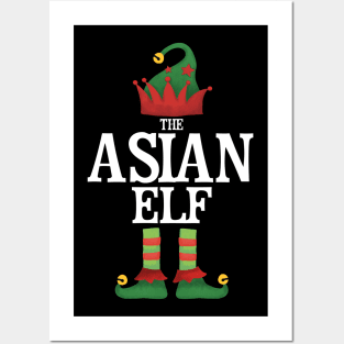 Asian Elf Matching Family Group Christmas Party Pajamas Posters and Art